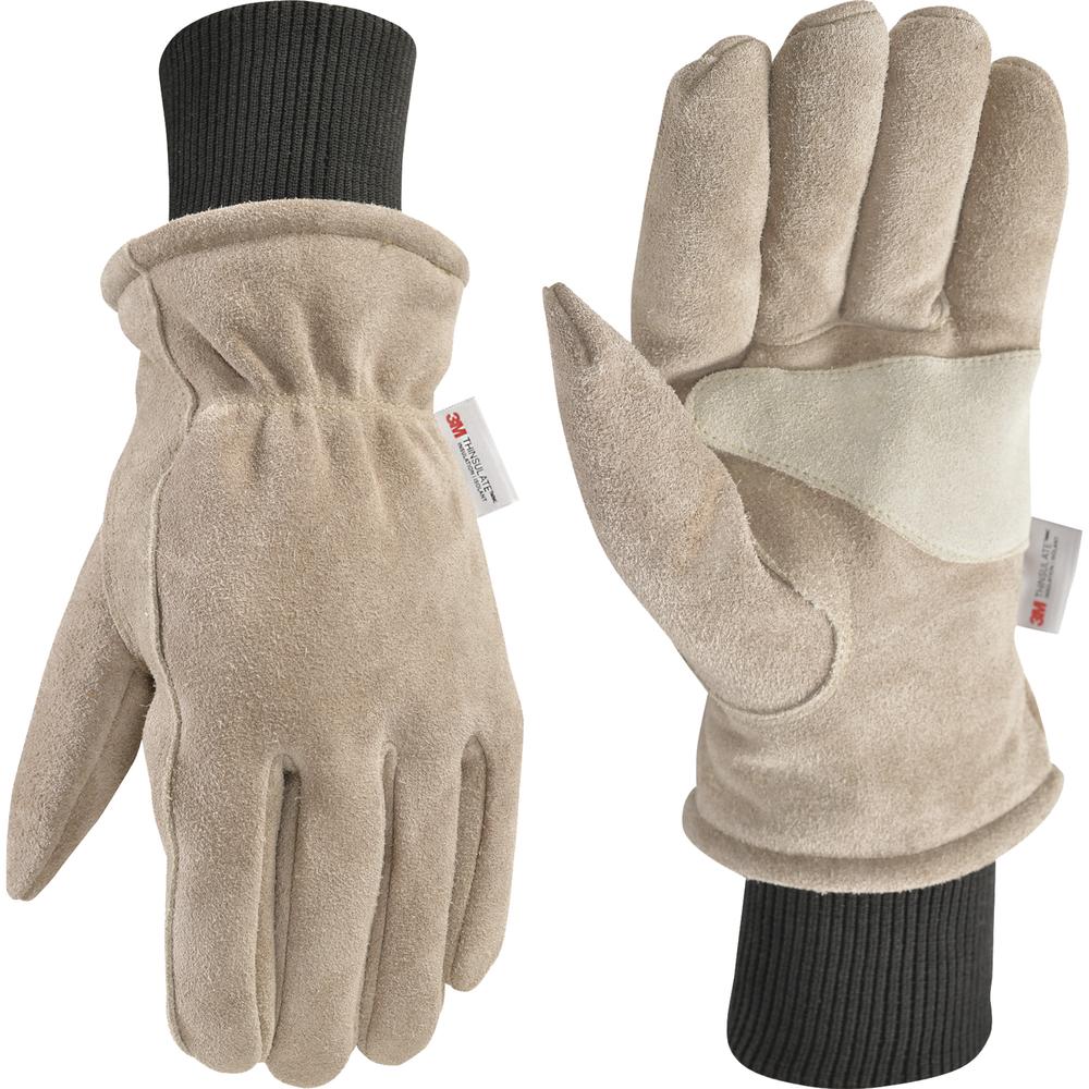 Wells Lamont Men s Grey Large HydraHyde Insulated Suede Leather Winter Gloves at Menards