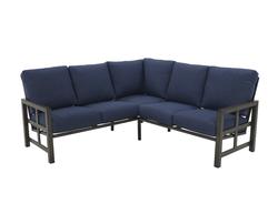 Backyard Creations® Berkley Bay Brown Sectional Seating Patio Set with Blue  Cushions