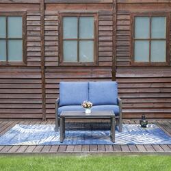 Backyard Creations® Berkley Bay Brown 2-Piece Seating Patio Set with Blue  Cushions