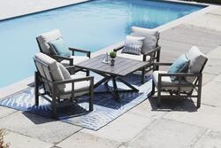 Backyard Creations® Berkley Bay Brown 5-Piece Seating Patio Set with Beige  Cushions