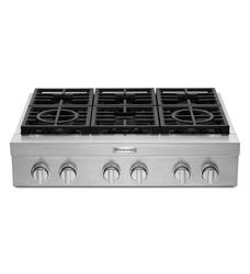 KitchenAid 36-inch Built-in Gas Cooktop with Even-Heat™ Burner KCGS556