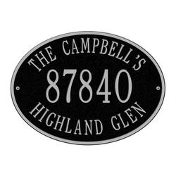 Whitehall™ Hawthorne Black/Silver Oval Standard Personalized 3