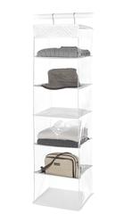 mDesign Fabric Over Rod Hanging Closet Storage Organizers, Includes a Wide  6-Shelf Sweater Organizer, and a Narrow 10-Shelf Shoe Rack - Textured Print