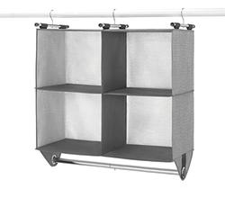 Whitmor Hanging Shoe Organizer - 30 Section Closet Storage In Crosshatch Gray