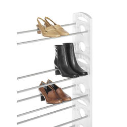 Whitmor 4 Tier Floor Shoe Rack - 20 Pair - Storage Organizer, White