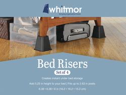 Whitmor Black Plastic Bed Risers(Set of 4) 6511-3349-BLK - The