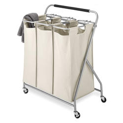 川島織物◆レース&ドレープ◆2枚1組◆W870×H1960◆HP2411BL10 Whitmor® Easy-Lift® 8 Bushel Chrome Triple Laundry Sorter at Menards®