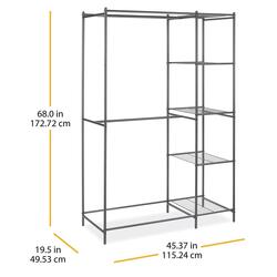 Whitmor Gunmetal 3-Tier Storage Shelving, w/Metal Mesh Shelves