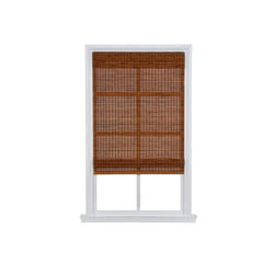 HOMEbasics® Cordless Oak Light Filtering Bamboo Roman Shades - 23" W x ...