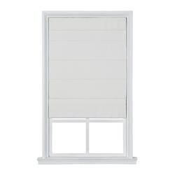 HOMEbasics® Cordless White Quinn Fabric Roman Shades - 23" W x 64" L at ...