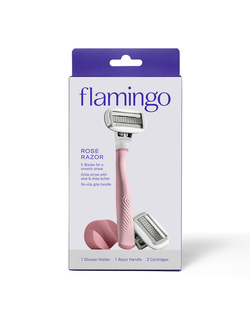 Flamingo Rose 5-Blade Women's Refillable Razor and Razor Blade Refills ...