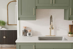 KLËARVŪE Cabinetry® 12" W x 5" H Halmstad™ Sage Green Drawer Front at ...