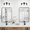 Patriot Lighting® Arcana 21-1/2"W 3-Light Matte Black Vanity Light with Clear Glass Shade