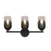 Patriot Lighting® Arcana 21-1/2"W 3-Light Matte Black Vanity Light with Clear Glass Shade