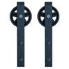 Forge® Waylon 80" Iron Black 1-Piece Rail Sliding Barn Door Hardware Kit