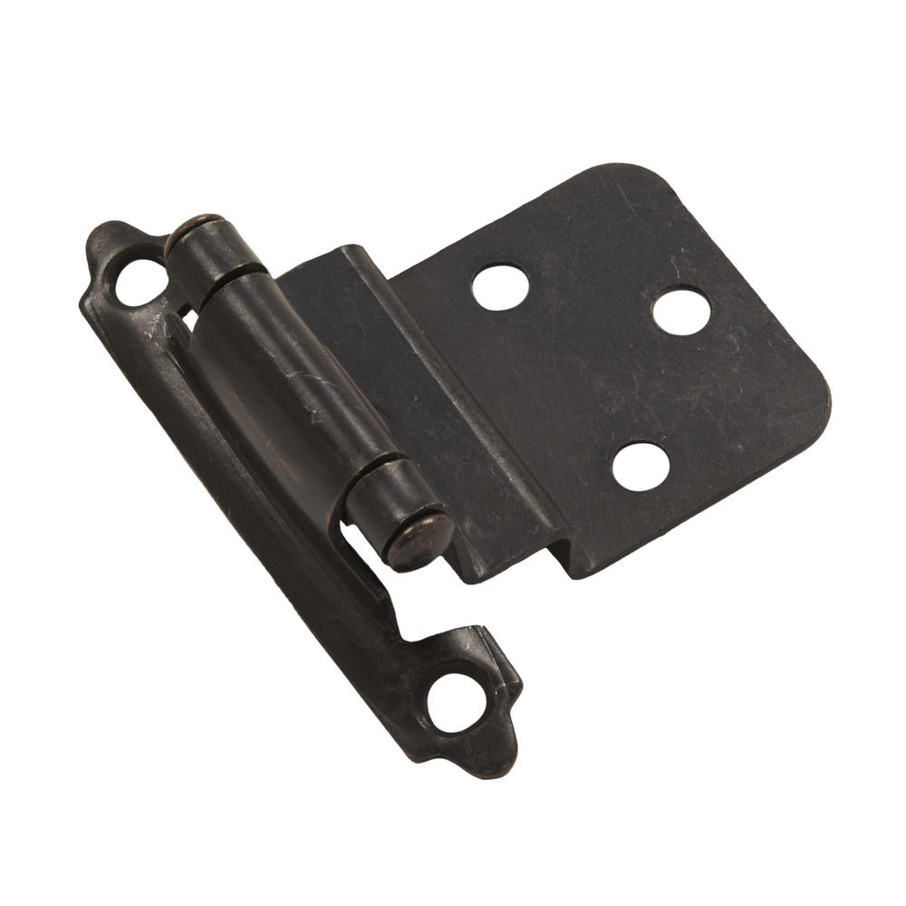 3/8 in. Inset Black Iron Self-Closing Hinge (2-Pack)