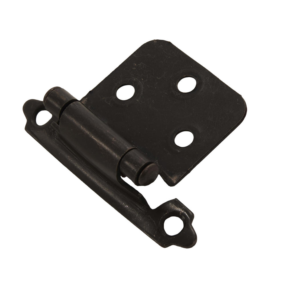 3/8 in. Inset Black Iron Self-Closing Hinge (2-Pack)