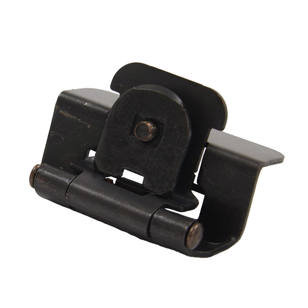 3/8 in. Inset Black Iron Self-Closing Hinge (2-Pack)