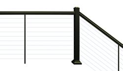 Rod Railing Menards Williams Aluminum Railing 8' Bronze Cable Level Rail Top Rail at Menards®