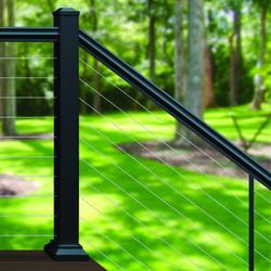 Williams Powder Coated Aluminum 6' Black Cable Rail Stair Top Rail at ...