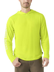 Genuine Dickies® Men's Neon Yellow Long Sleeve Sun Shirt - Medium
