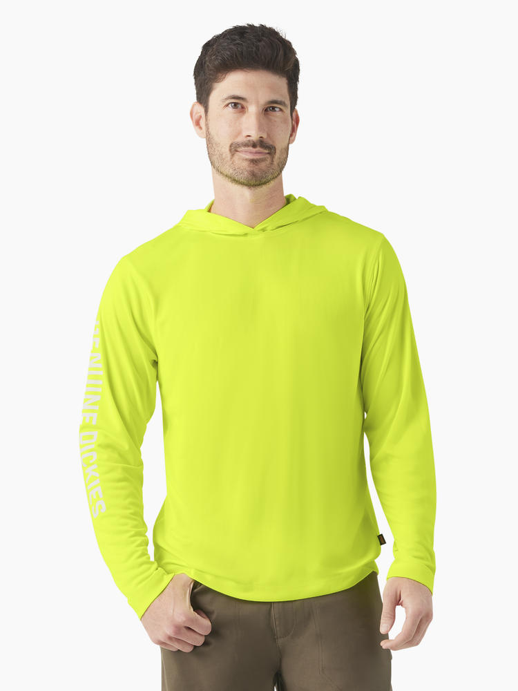 トップス XL USED SunnyChecker Long sleeve Genuine Dickies® Men's Neon Yellow Long Sleeve Sun Shirt - Medium