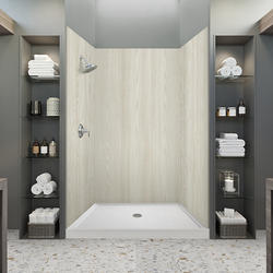 Wetwall™ 48"W x 48"D x 96"H Tahoma Ash Shower Surround (3-Piece) at Menards®