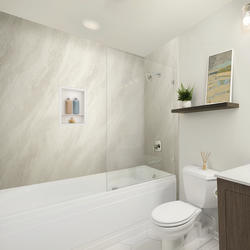 Wetwall™ 60"W x 32"D x 60"H White Sands Bathtub Surround (4-Piece) at Menards®