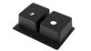 Winpro Dual Mount 33" Black Granite Quartz Double Equal Bowl Kitchen Sink