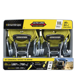 SmartStraps® Ratchet-X® 20' x 1-1/2" Ratchet Straps - 2 Pack