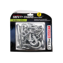 1/4 in. x 48 in. Safety Chain w/Safety Latch Hooks 2000 lb - TowSmart