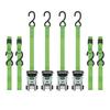SmartStraps® 20' x 1" Green Standard Duty Ratchet Straps - 4 Pack