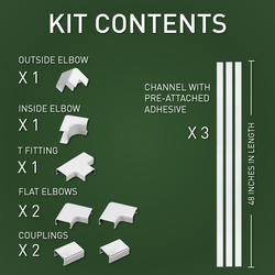 CordMate II Kit - White, Nonmetallic, Raceway and Cord Covers