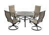 Backyard Creations® Crystal Falls Black 5-Piece Dining Patio Set with Brown Fabric