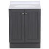 Designer's Image Winston 24-1/2"W x 18-5/8"D Phantom Vanity and White Cultured Marble Vanity Top with Oval Integrated Bowl