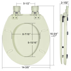 Homfan Soft Close Round Toilet Seat - Biscuit Color, Quick Release Hinges, Durable Plastic