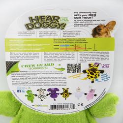 HEAR DOGGY Silent Squeaker Chew Guard Flattie BROWN BEAVER Dog Toy / C