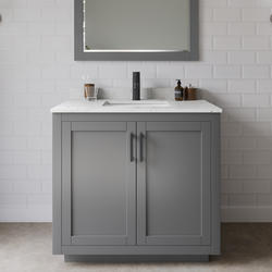 ●ONE BRILLIANT● GretaOB550Grey 5009360778 Virubi 36 in. W Single Sink Bath Vanity in Green with White