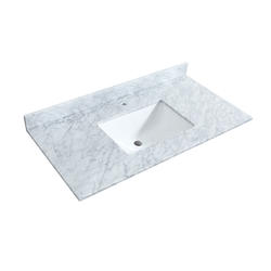 Wyndham Collection® Miranda 42"W x 22"D White Vanity and White Carrara ...