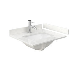 Wyndham Collection® Janna 24"W x 22"D White Oak Vanity and White Quartz ...