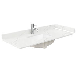 Wyndham Collection® Deborah 48"W x 22"D White Vanity and Giotto Quartz ...