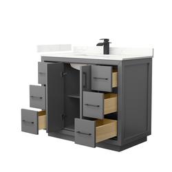●ONE BRILLIANT● GretaOB550Grey 5009360778 Virubi 36 in. W Single Sink Bath Vanity in Green with White