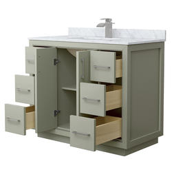 Wyndham Collection® Icon 42"W x 22"D Light Green Vanity and White ...