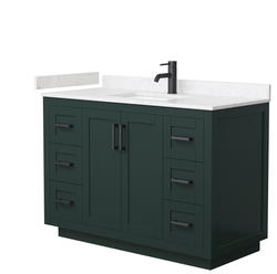 Wyndham Collection® Miranda 48"W x 22"D Green Vanity and Carrara ...