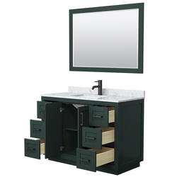 Wyndham Collection® Miranda 48"W x 22"D Green Vanity and White Carrara ...