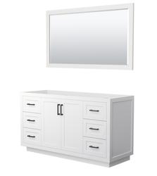 Wyndham Collection® Miranda 59-1/4"W x 21-3/4"D White Bathroom Vanity ...