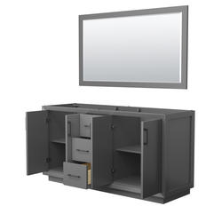 Wyndham Collection® Strada 65-1/4"W x 21-3/4"D Dark Gray Bathroom ...