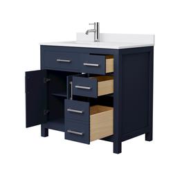 Wyndham Collection® Beckett 36"W x 22"D Dark Blue Vanity and White ...
