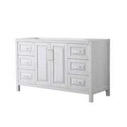 Wyndham Collection® Daria 59"W x 21-1/2"D White Bathroom Vanity Cabinet ...