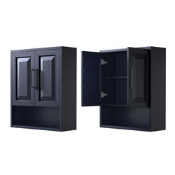 Wyndham Collection® Daria 25"W x 9"D x 30"H Dark Blue Bathroom Wall ...